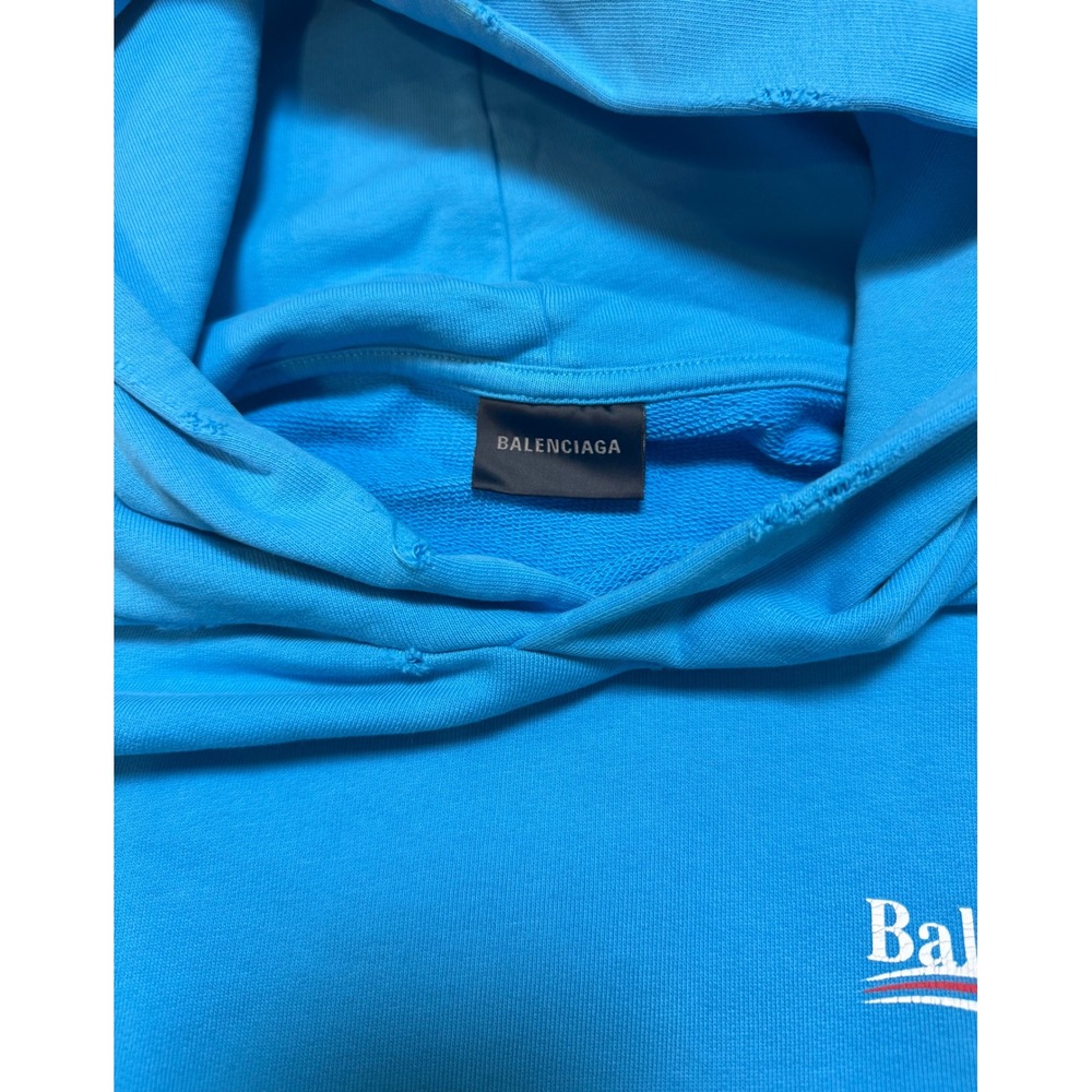 Balenciaga Campaign Logo Hoodie Blue Sky Fits Size XL New w/tags - Picture 5 of 7